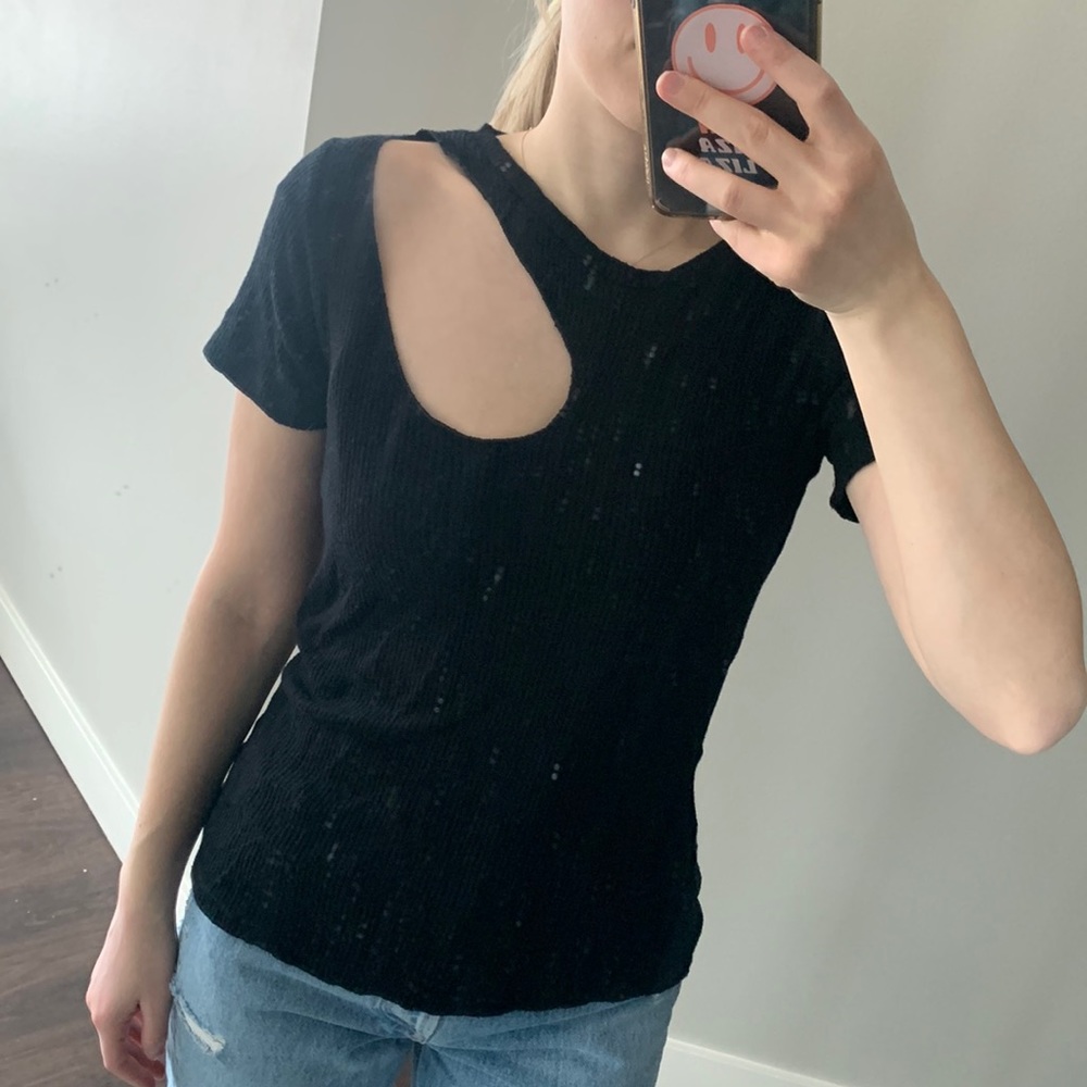 LNA - Ribbed cut out shirt